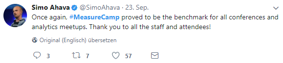 Simo Ahava Tweet on MeasureCamp #1