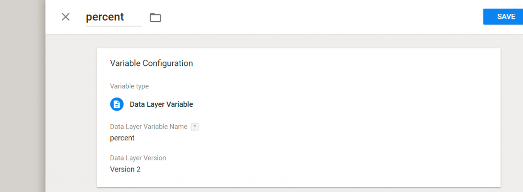 GTM Neue Variable percent