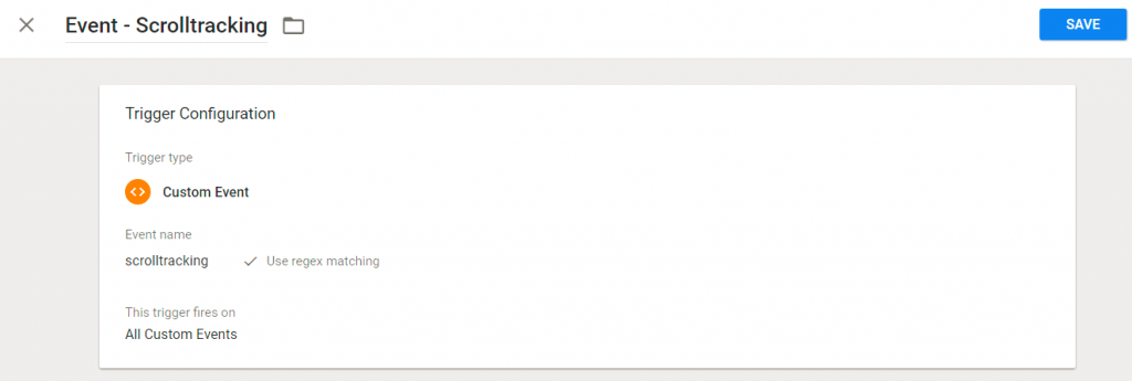 GTM Trigger Scrolltracking Event