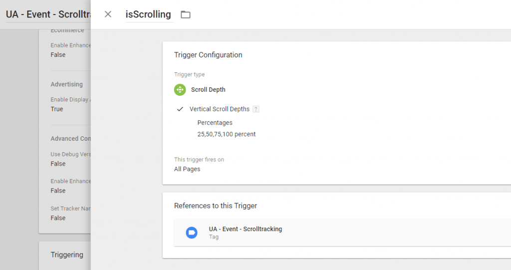 GTM Scroll Tracking Trigger aktivieren