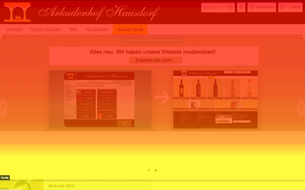 Scrolltracking mit Hotjar auf hausdorf.at