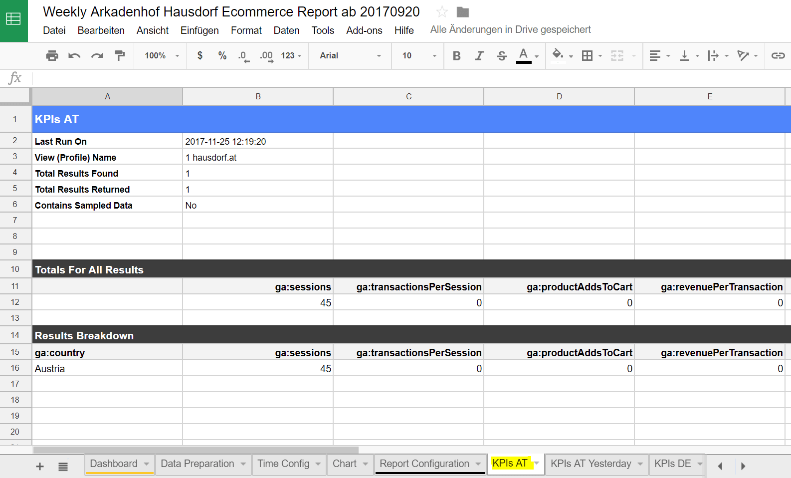 Google Analytics Spreadsheet Plugin Step 4