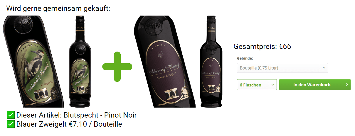 Cross- und Upsell Beispiel Wein