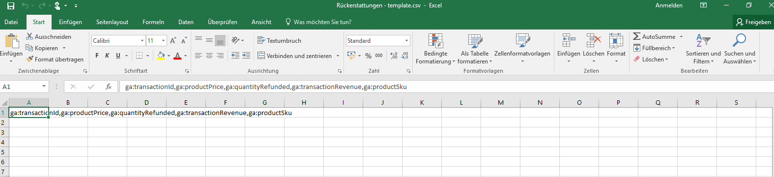 Data Import CSV Datei