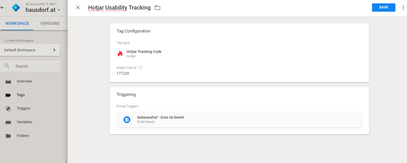GTM Hotjar Tracking Tag