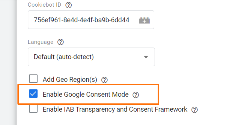 Google Consent Mode im Cookiebot GTM Tag aktivieren