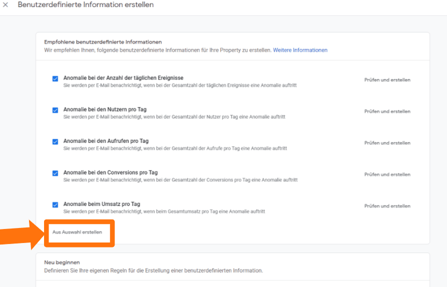 Custom Alert in GA4 erstellen