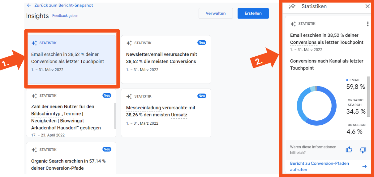 Details zu Anomalien in GA4