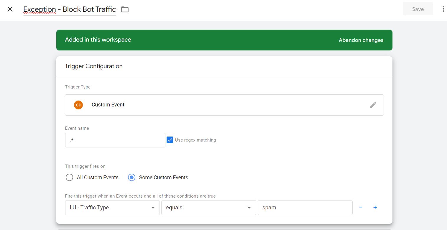 Exception Trigger im SERVER GTM