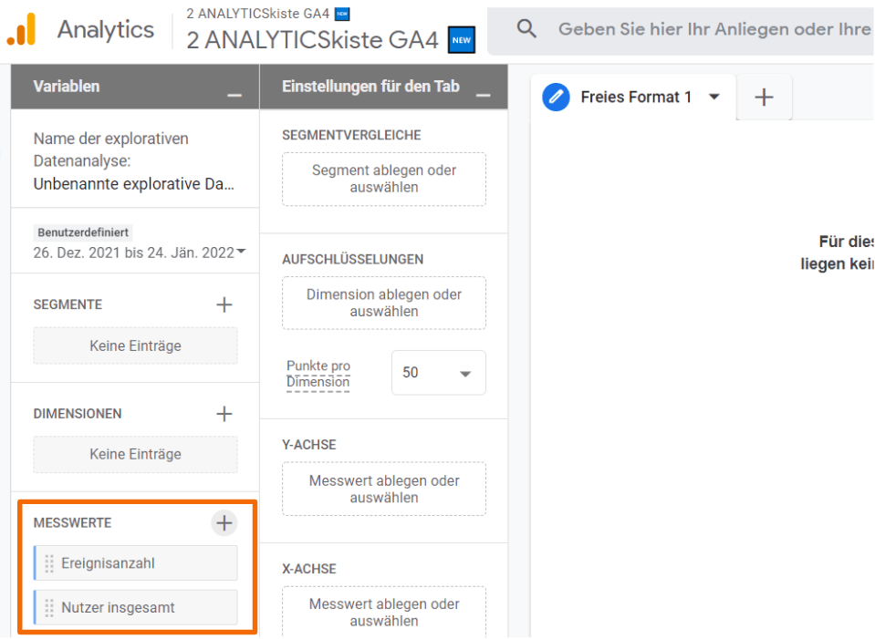 GA4 Custom Metrics Pool