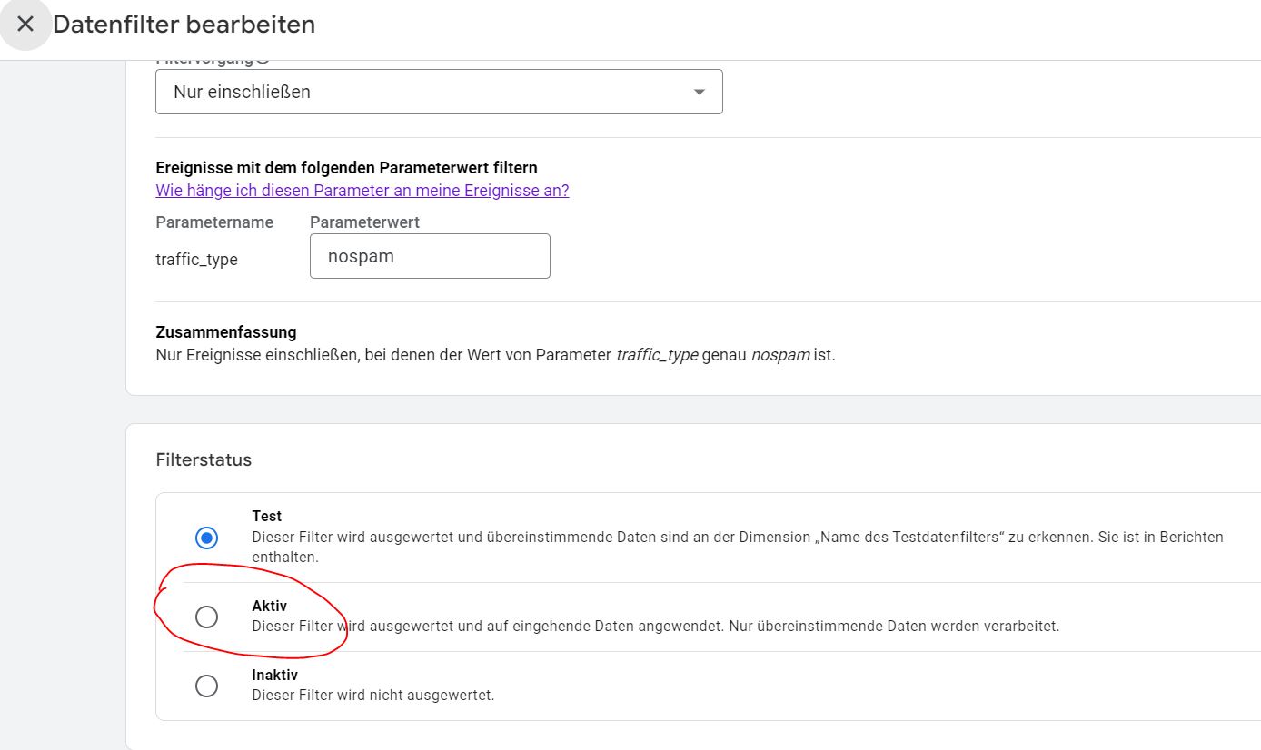 GA4 Datenfilter aktivieren