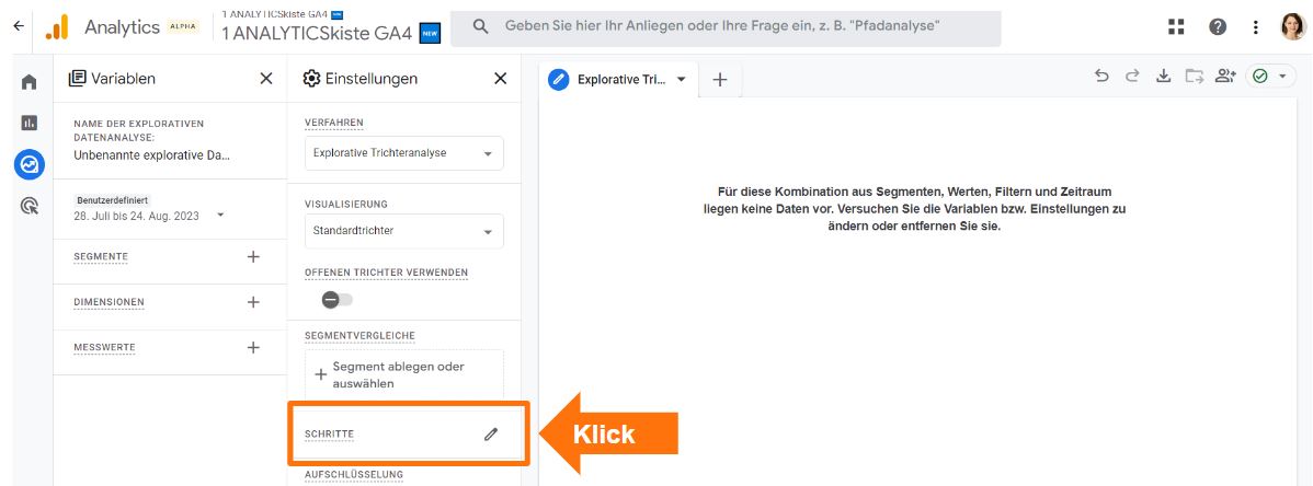GA4 Funnelschritte definieren
