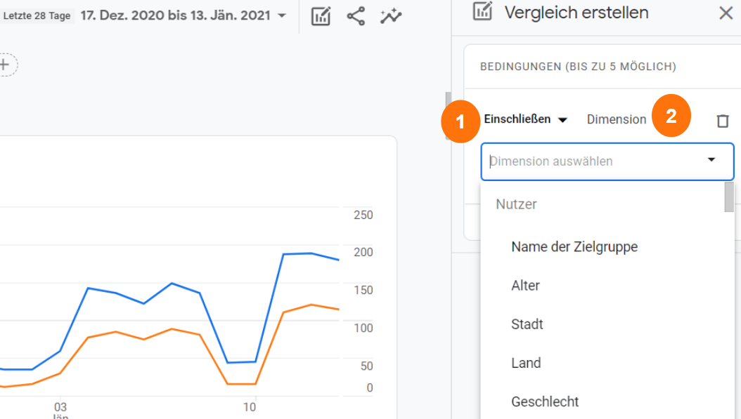GA4 - Neuen Vergleich hinzufügen