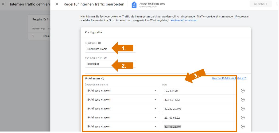 GA4 - Regel für internen Traffic definieren