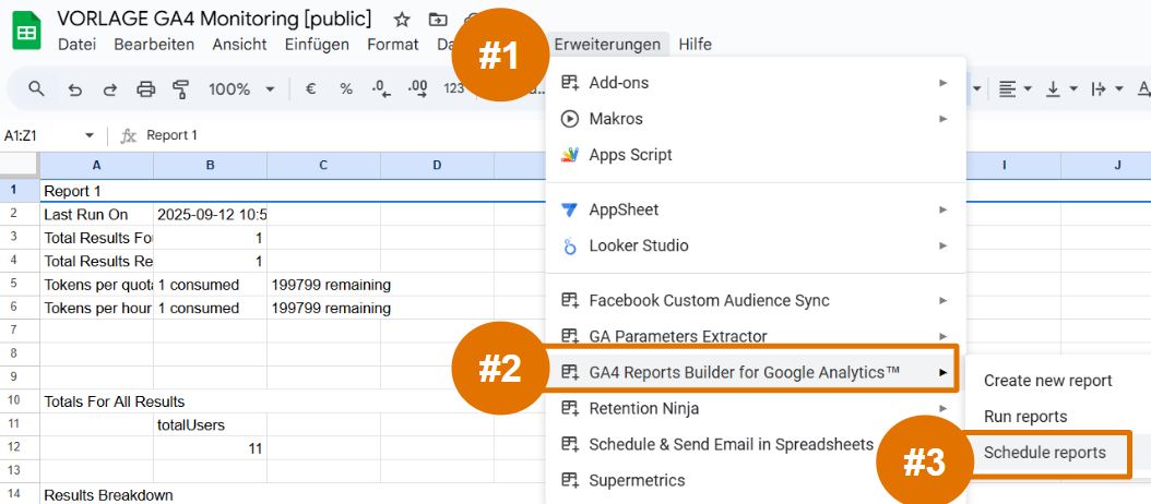 GA4 Report Builder - Schedule Reports