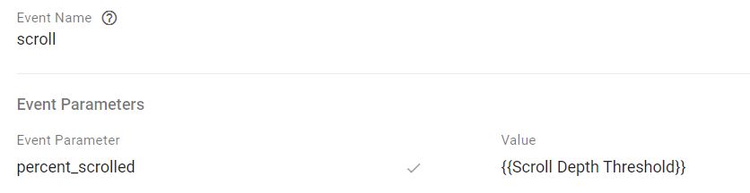 GA4 Scroll Depth Threshold Variable hinzufügen