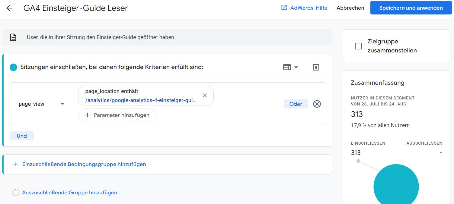 GA4 Segment Einsteiger-Guide-Leser