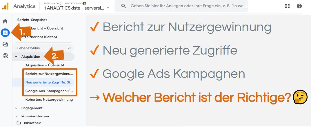 GA4 Standardberichte Akquisition