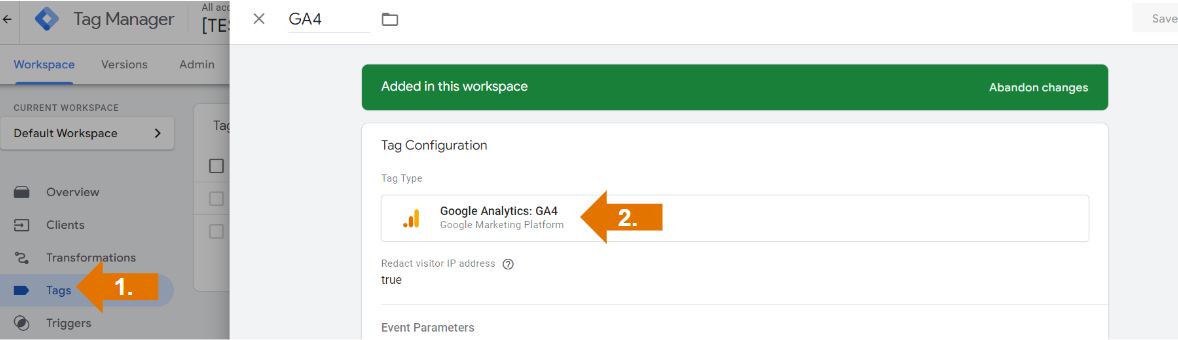 GA4 Tag im Server Google Tag Manager Container