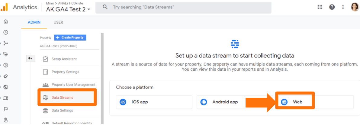GA4 - Web Datenstream erstellen