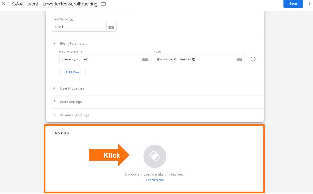 GTM Trigger Konfiguration