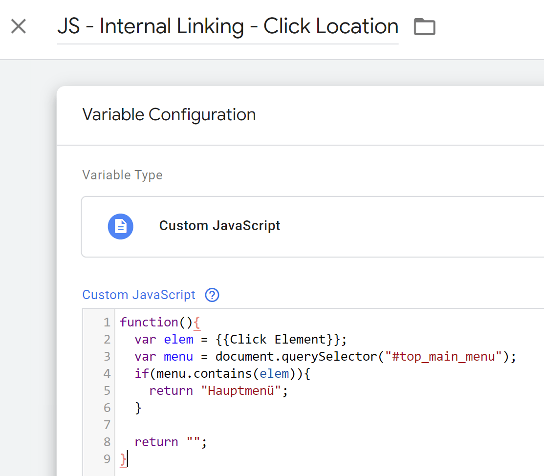 GTM Variable - Click Location