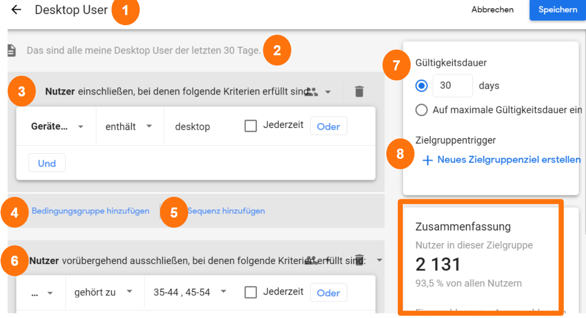 Google Analytics 4 Audience Builder