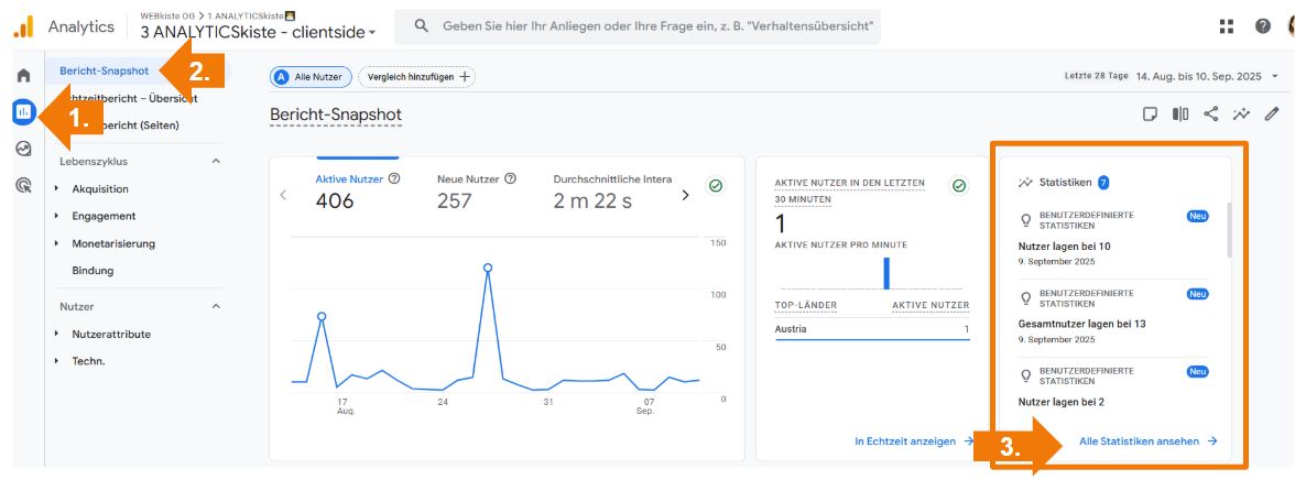 Google Analytics 4 Bericht Snapshot