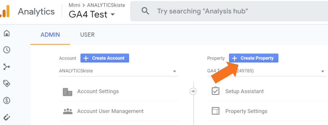 Google Analytics 4 - Neue GA4 Property erstellen