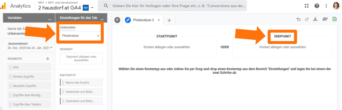 Google Analytics 4 - Pfadanalyse erstellen