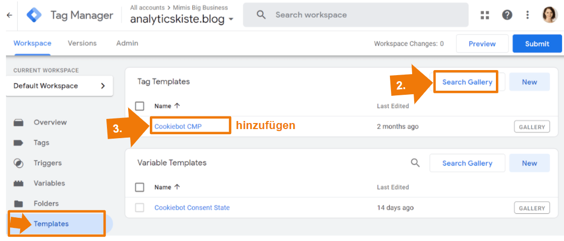 Google Tag Manager Setup - Cookiebot CMP Tag