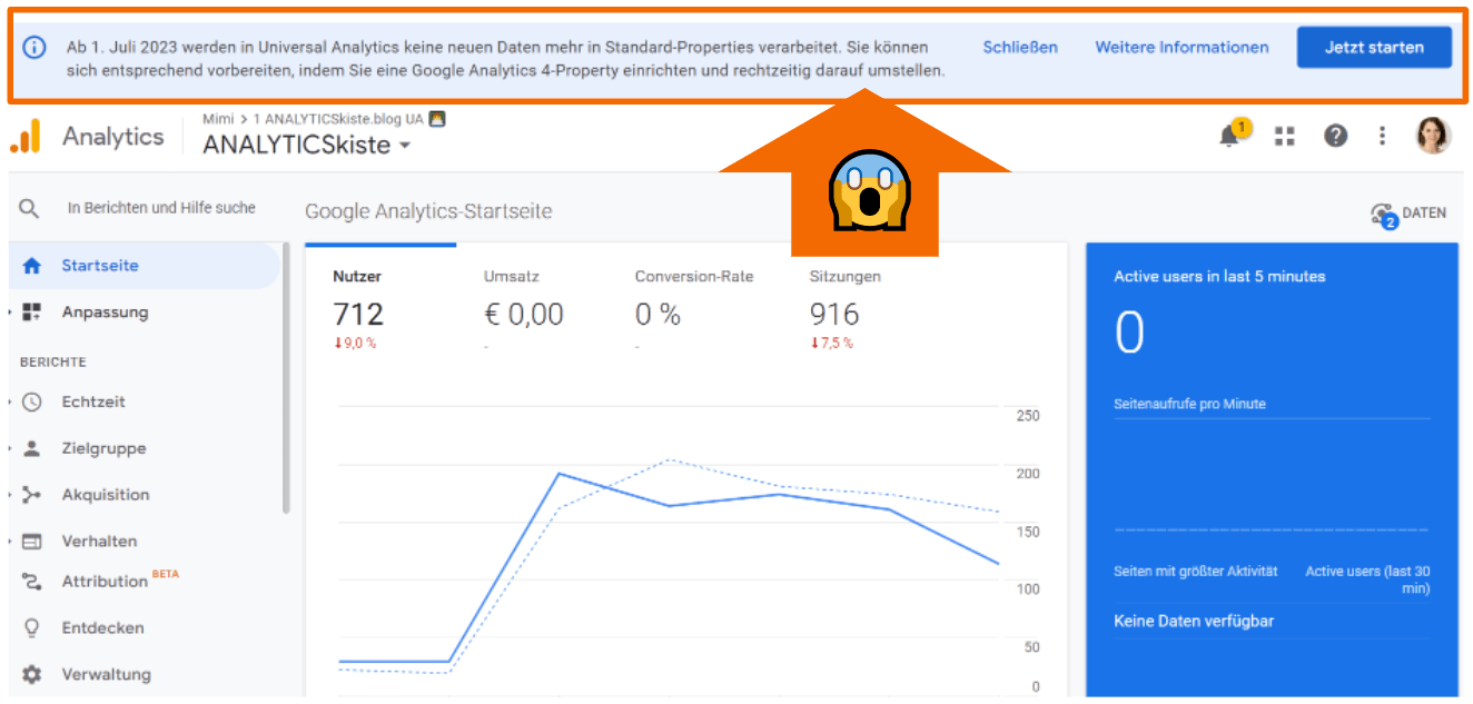 Info zum Shutdown in Universal Analytics