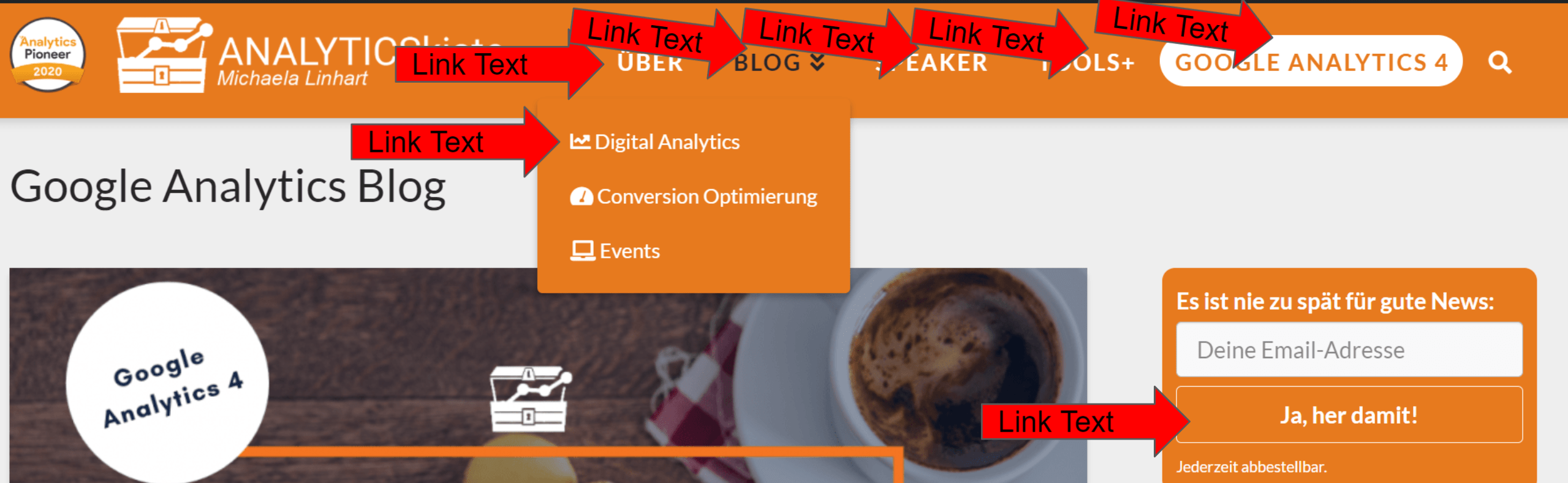 Link Text eines Hyperlinks