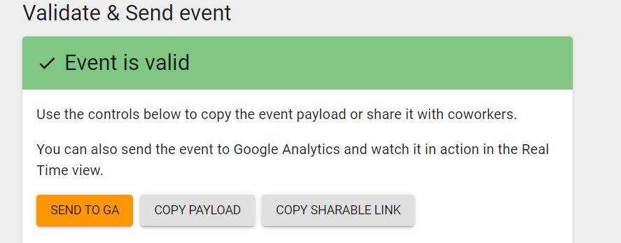 Measurement Protocol Request is valid