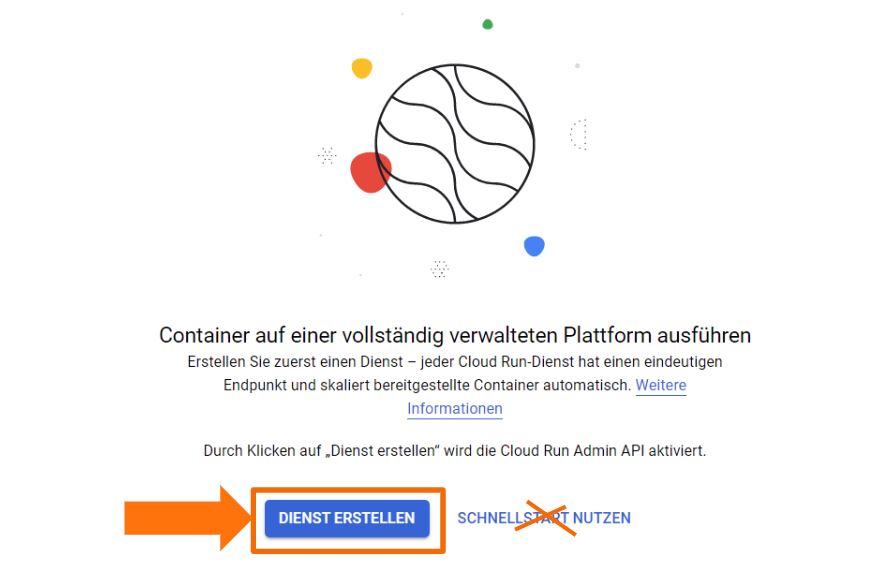 Neuen Cloud Run Dienst erstellen