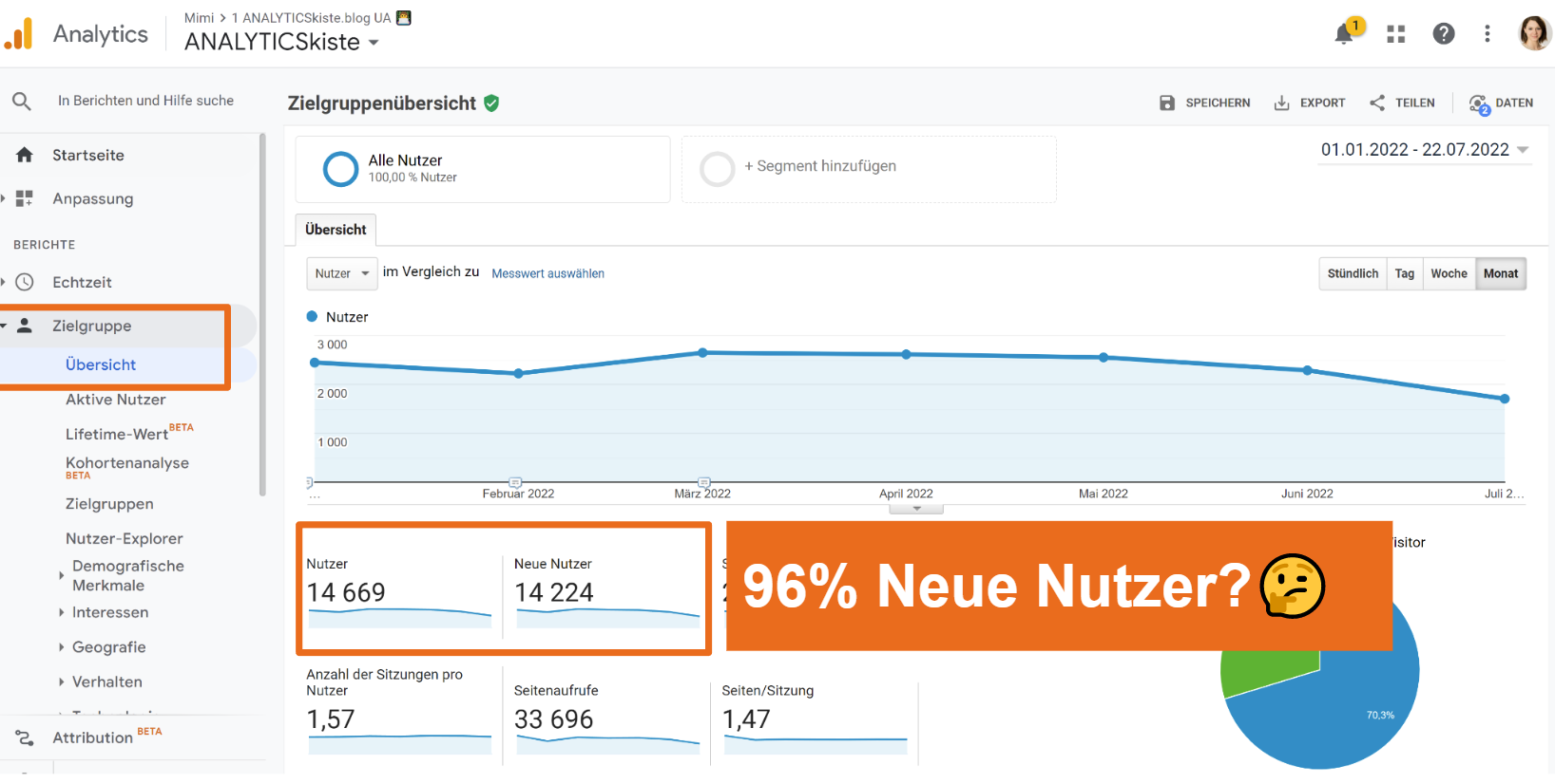 Nutzer vs Neue Nutzer in Google Analytics
