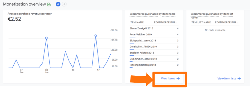 Reporting Details über den weiterführenden Link in Google Analytics 4