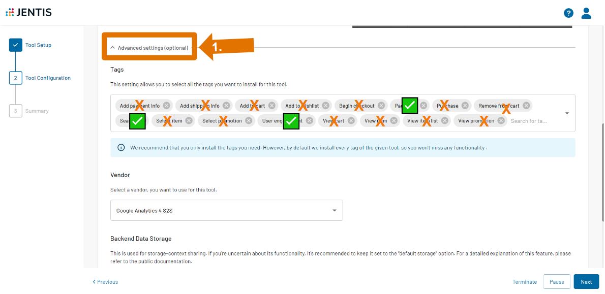 Schritt 2 - Advanced Settings