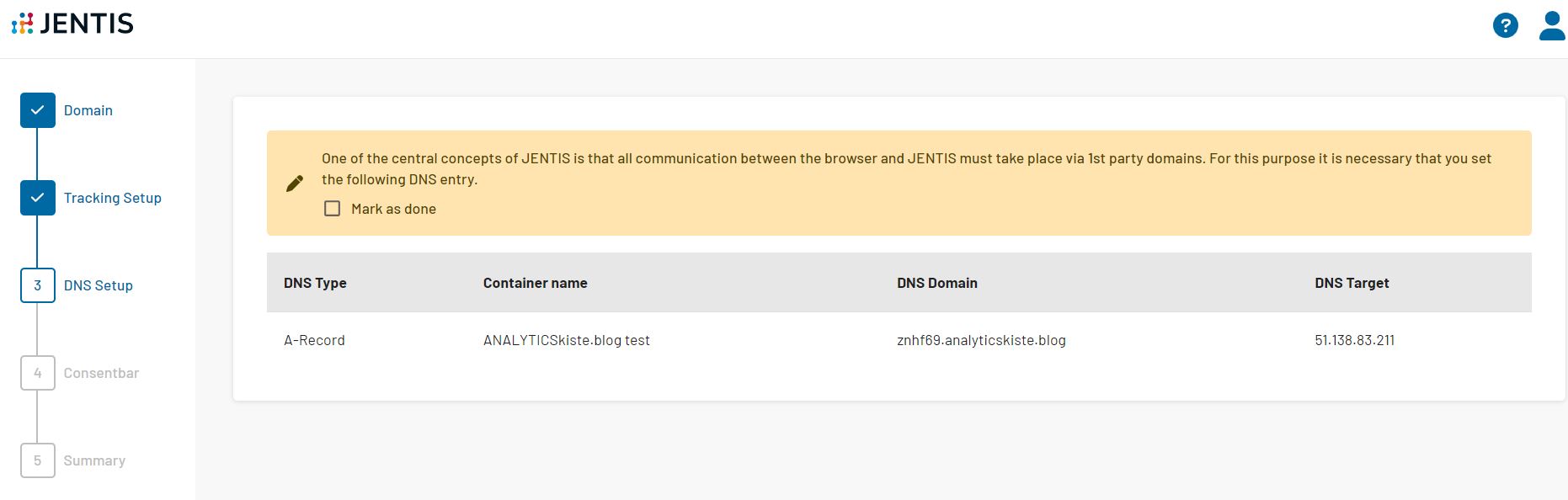 Schritt 3 - DNS Setup