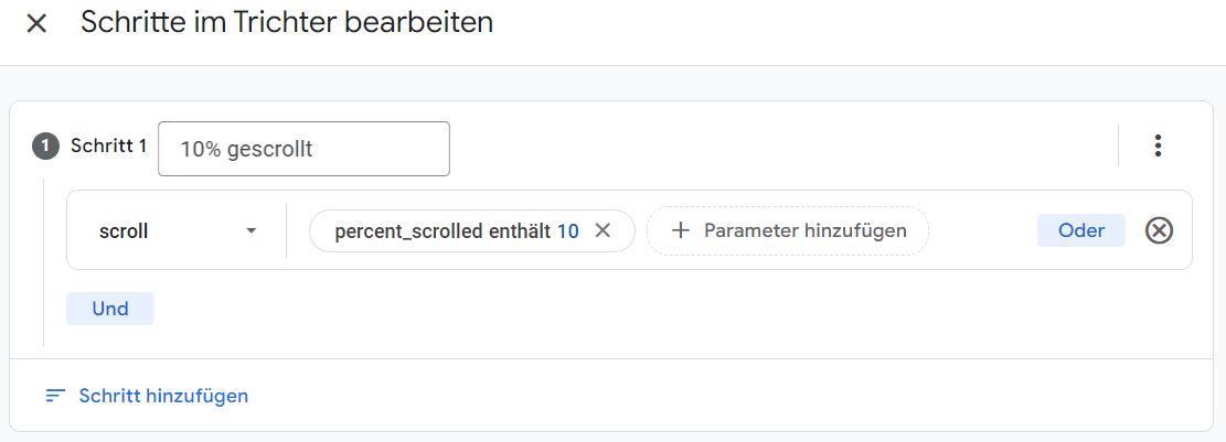 Scrollfunnel Schritt 1