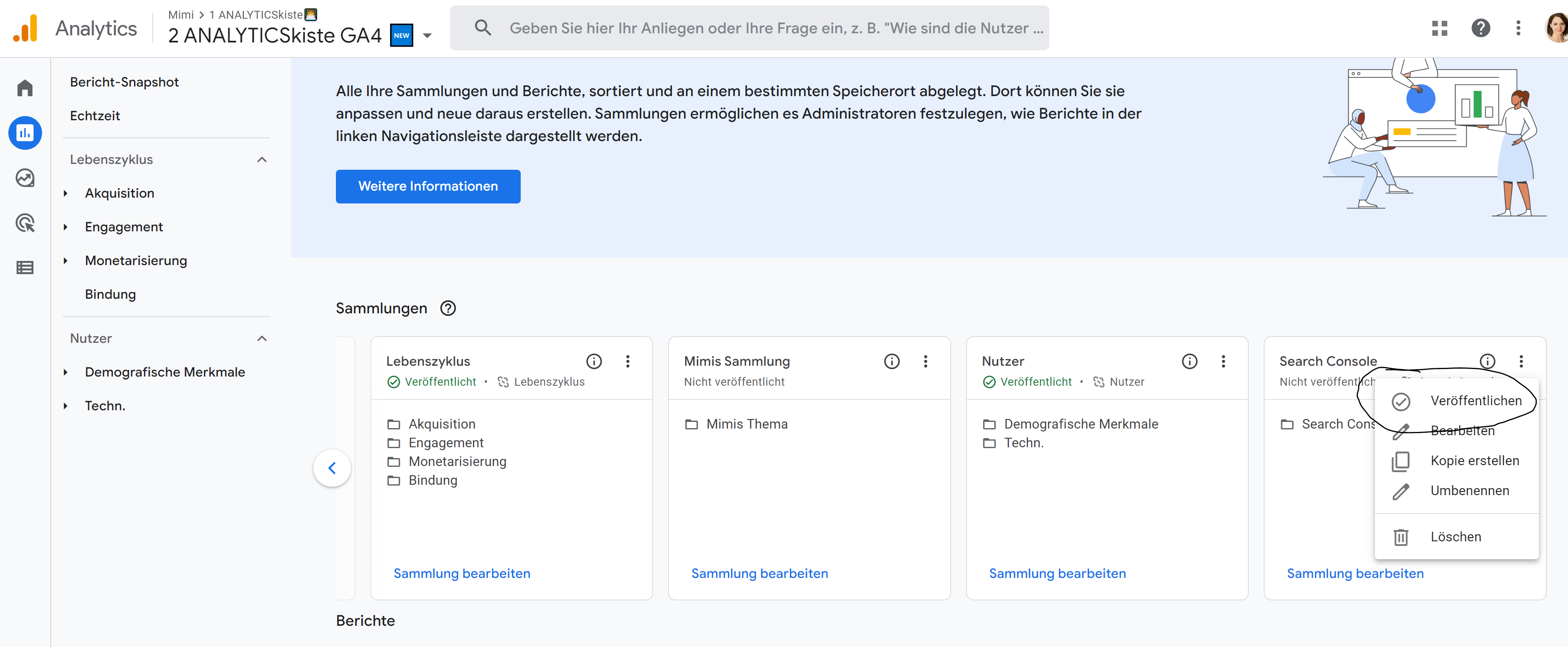 Search Console Sammlung veröffentlichen