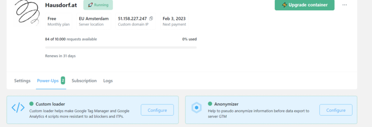 Stape Optionale Einstellungen