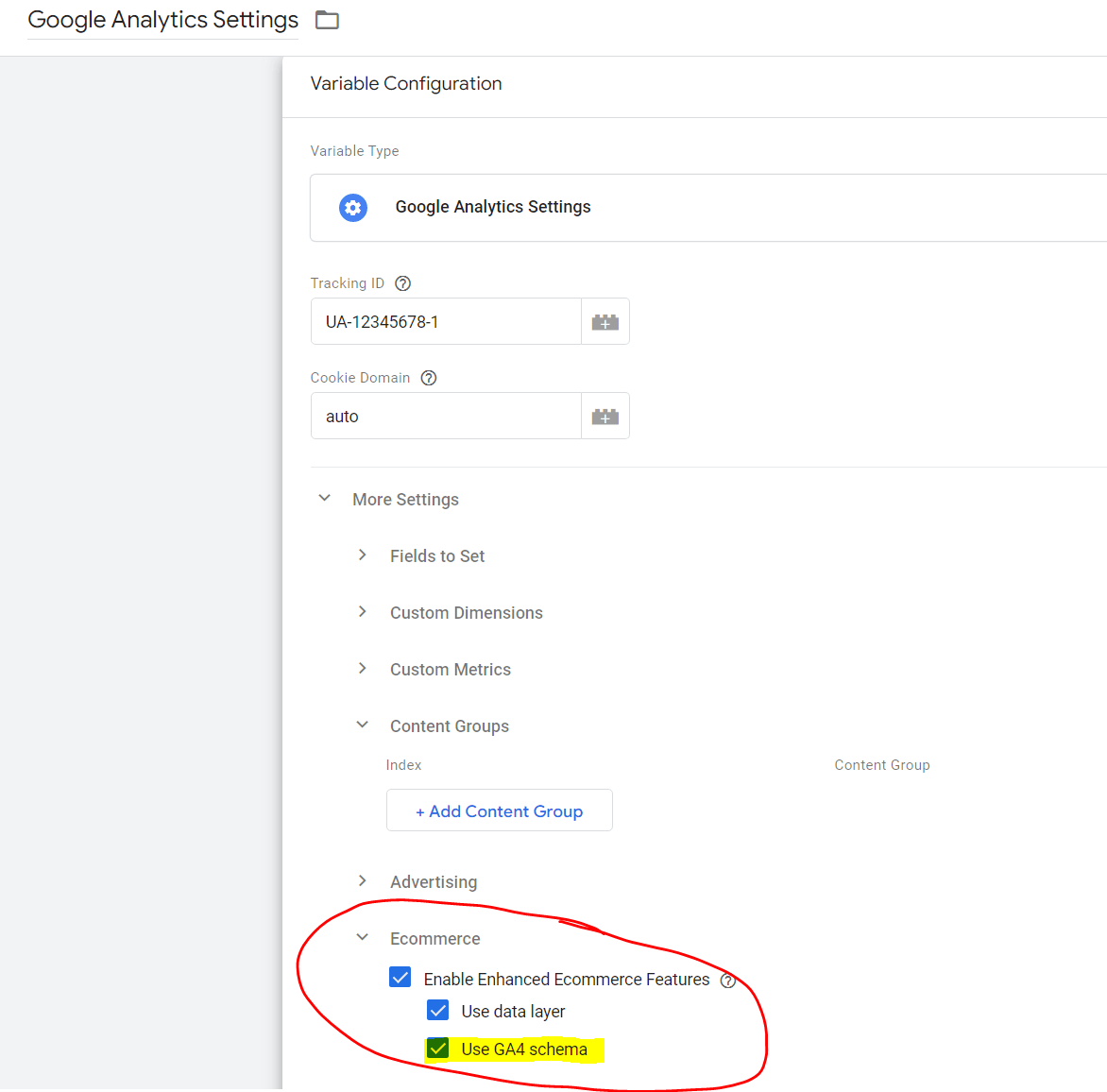 Universal Ecommerce mit GA4 Codes