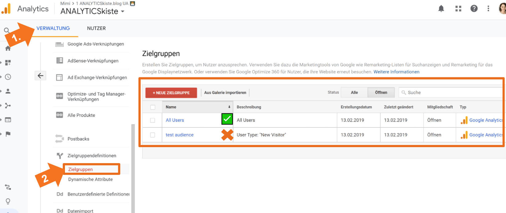 Zielgruppen von Universal Analytics auf GA4 migrieren
